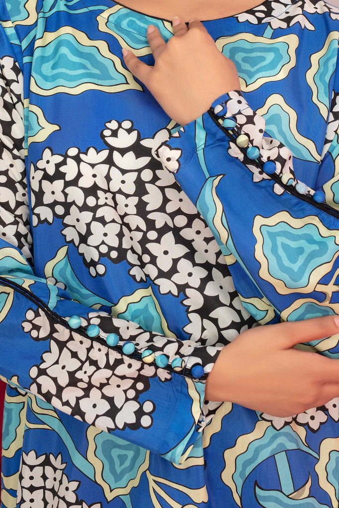 1 Piece Ready To Wear Blue Viscose Shirt - ZN-41 - ZAINOOR