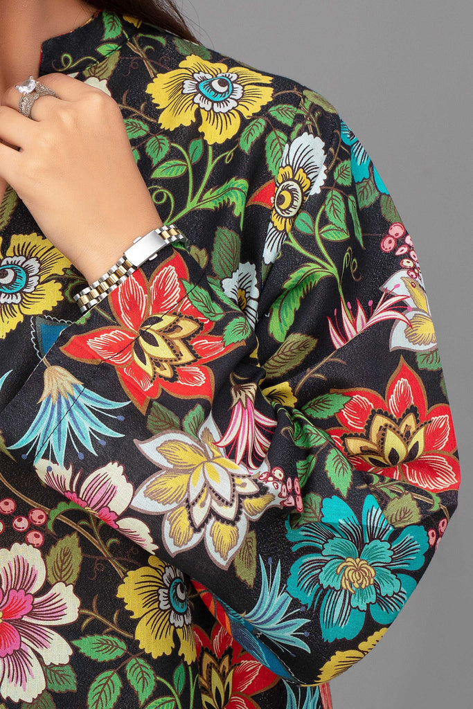 2 Piece Ready To Wear Black Petals Cotton Suit - ZN-154 - ZAINOOR