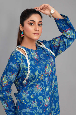 2 Piece Ready To Wear Blue Viscose Suit - ZN-139 - ZAINOOR