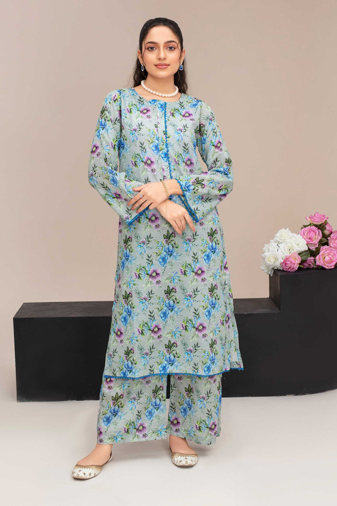 2 Piece Ready To Wear Grey Lawn Suit - ZN-32 - ZAINOOR